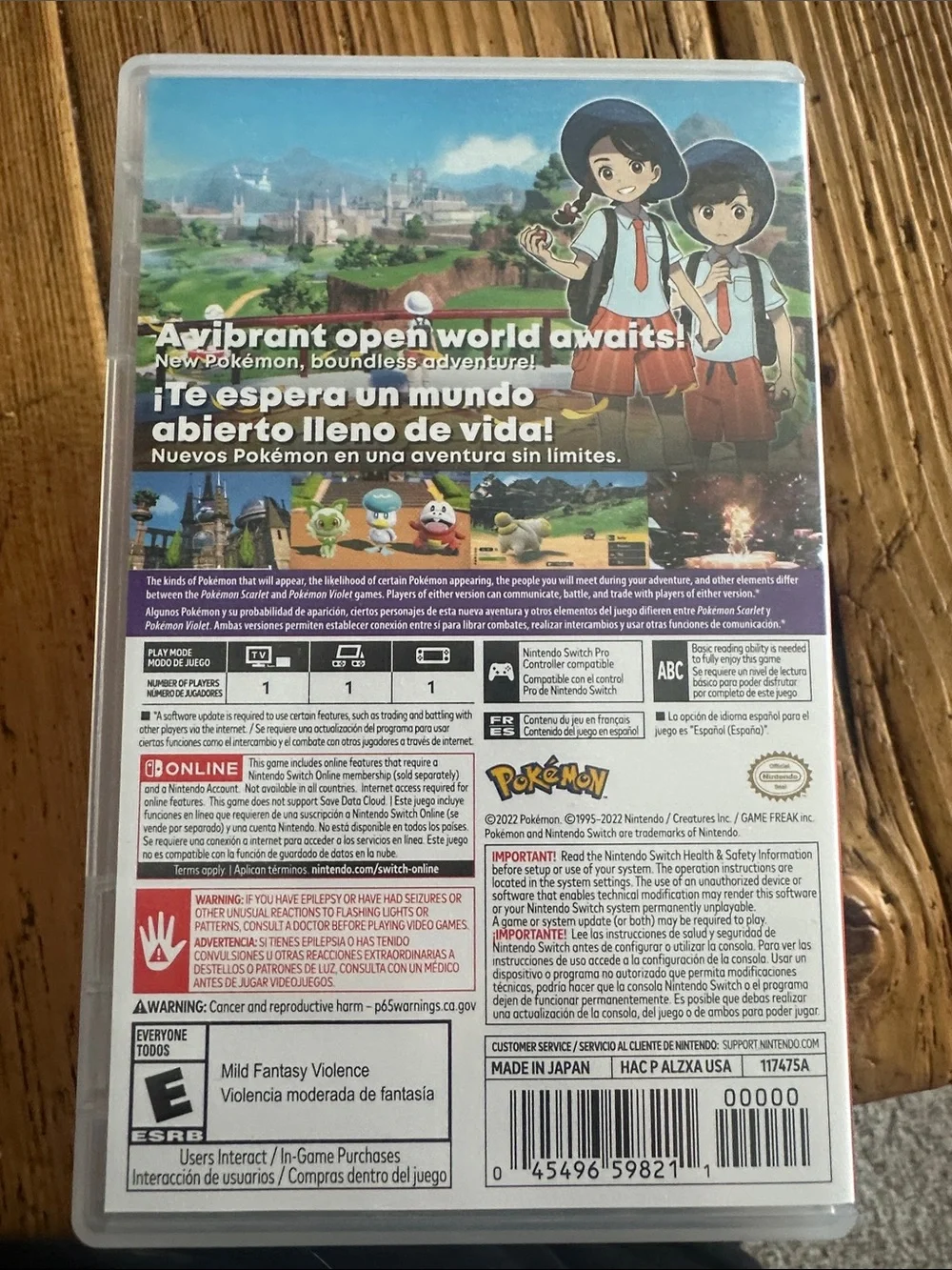 Nintendo Switch Pokémon Scarlet - Red, Blue & Gold Cover Game Card